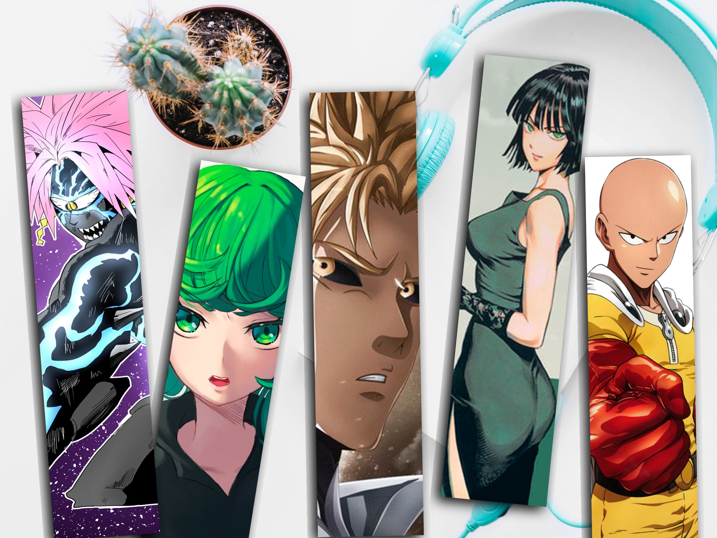 one punch man anime bookmark digital download etsy