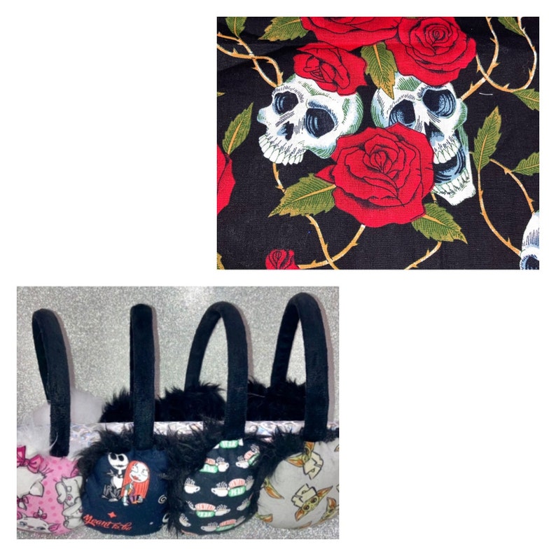 Earmuffs Ear warmers Skulls and roses