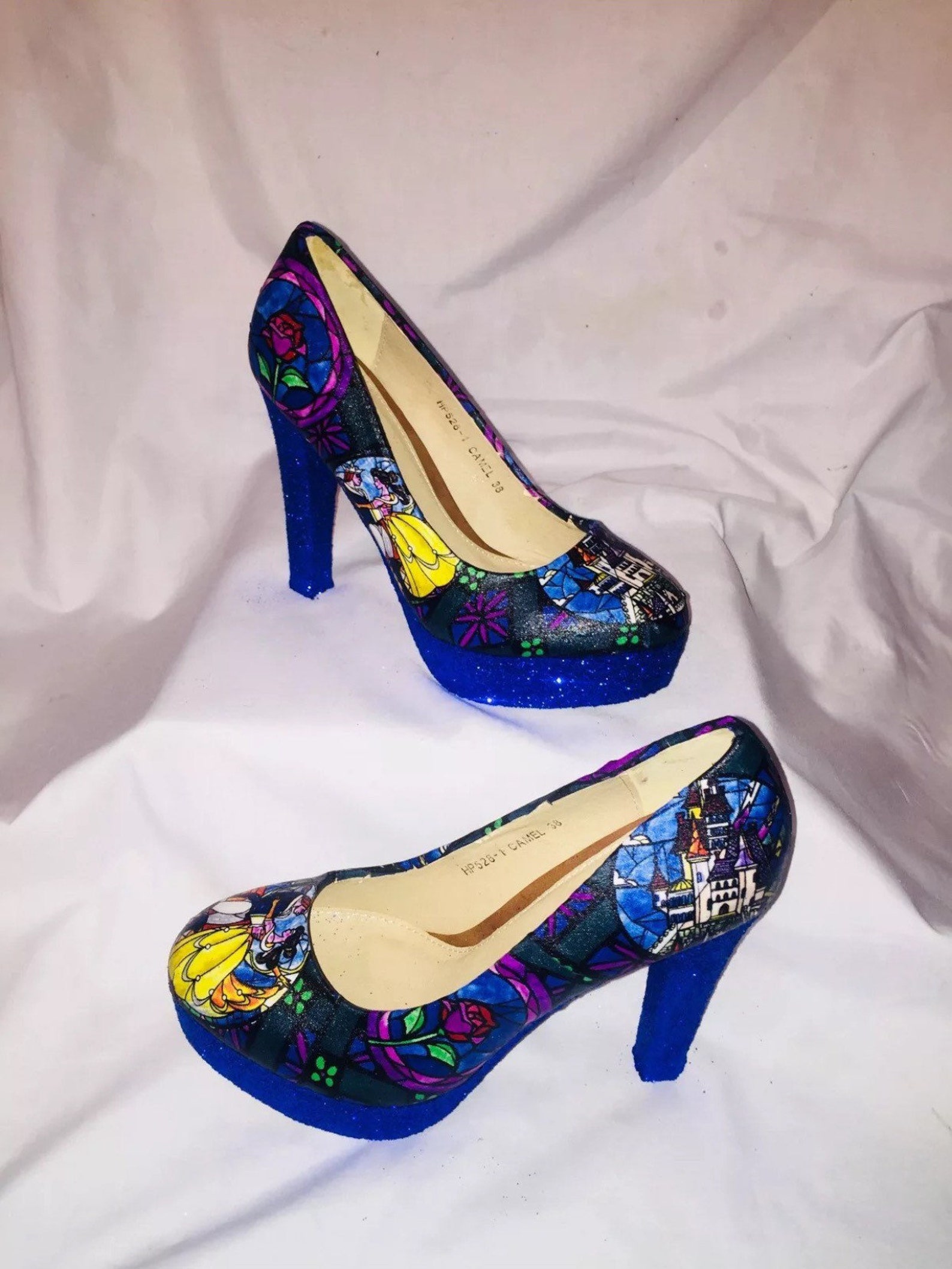 Disney beauty and the beast shoes / heels uk sizes 2.5 | Etsy