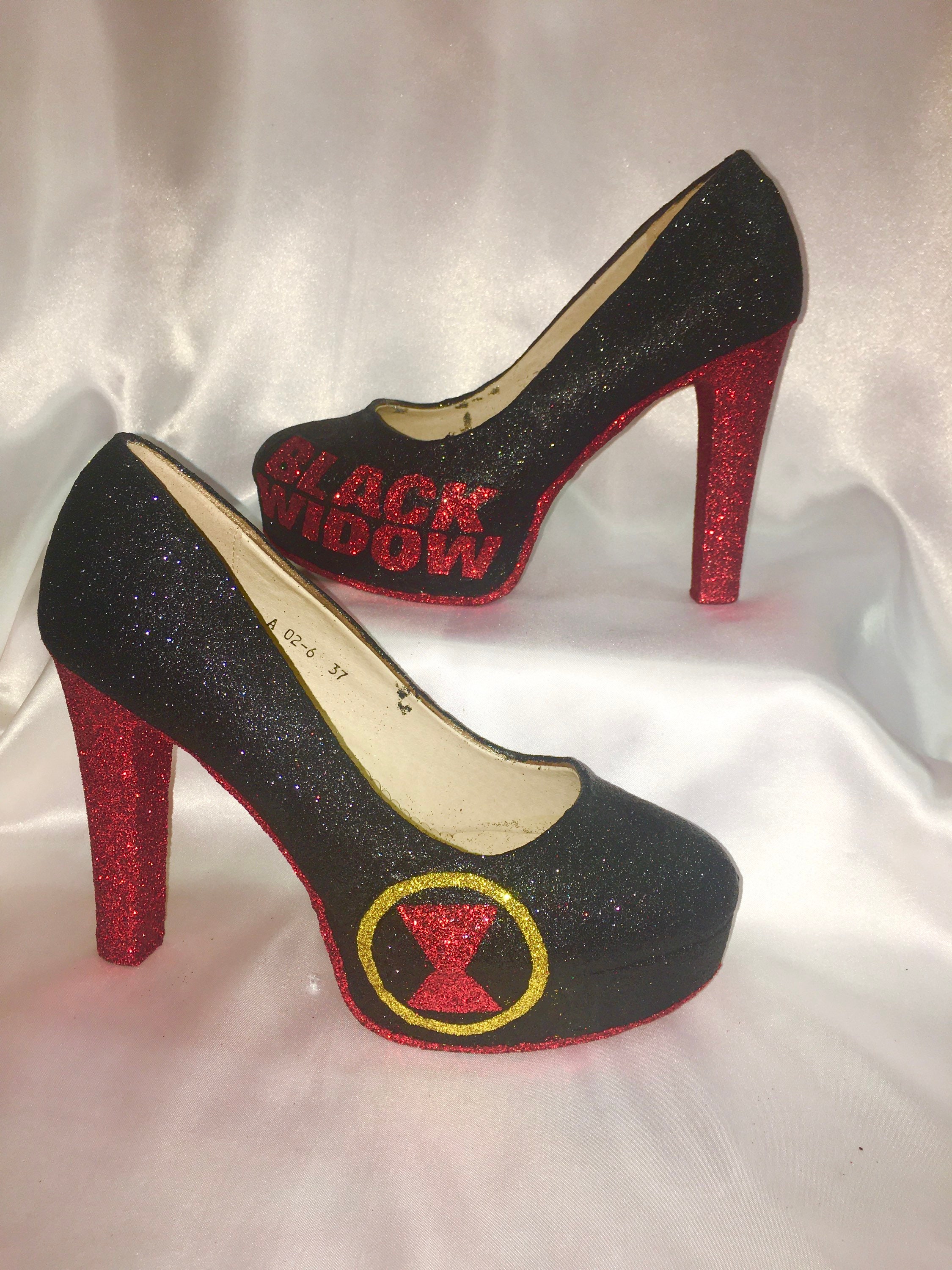 Marvels Black widow shoes / heels uk sizes 2.5 8 Etsy