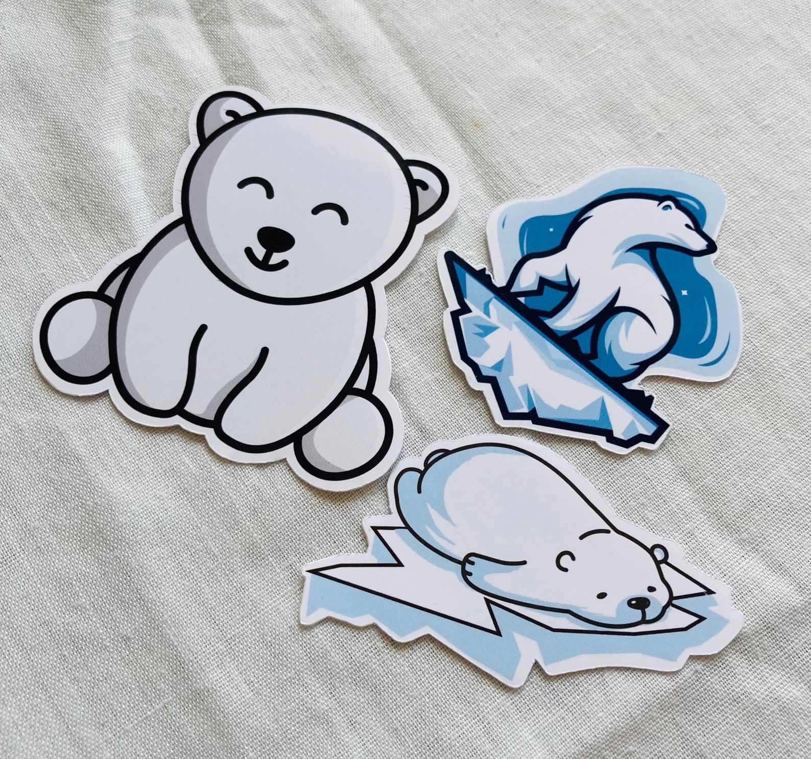 Ultimate Sticker Pack Cute Polar Bear Die Cut Waterproof | Etsy