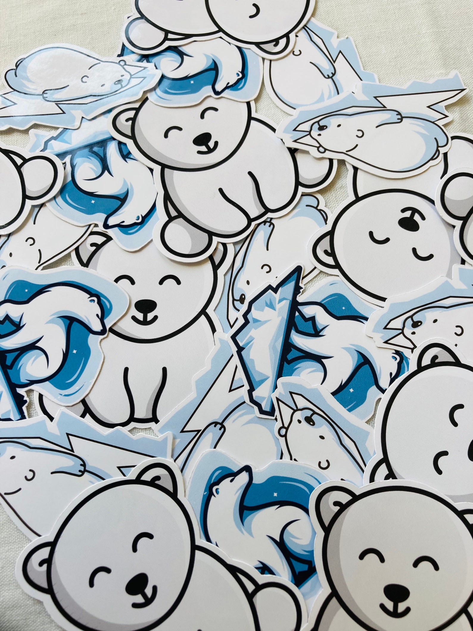 Ultimate Sticker Pack Cute Polar Bear Die Cut Waterproof | Etsy