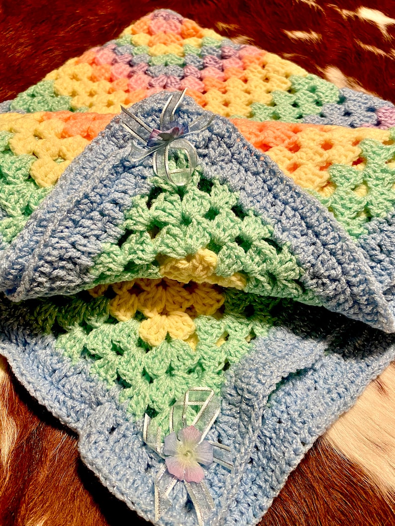 Handmade Intricately Detailed Crocheted Baby Blankets Medium to Large
