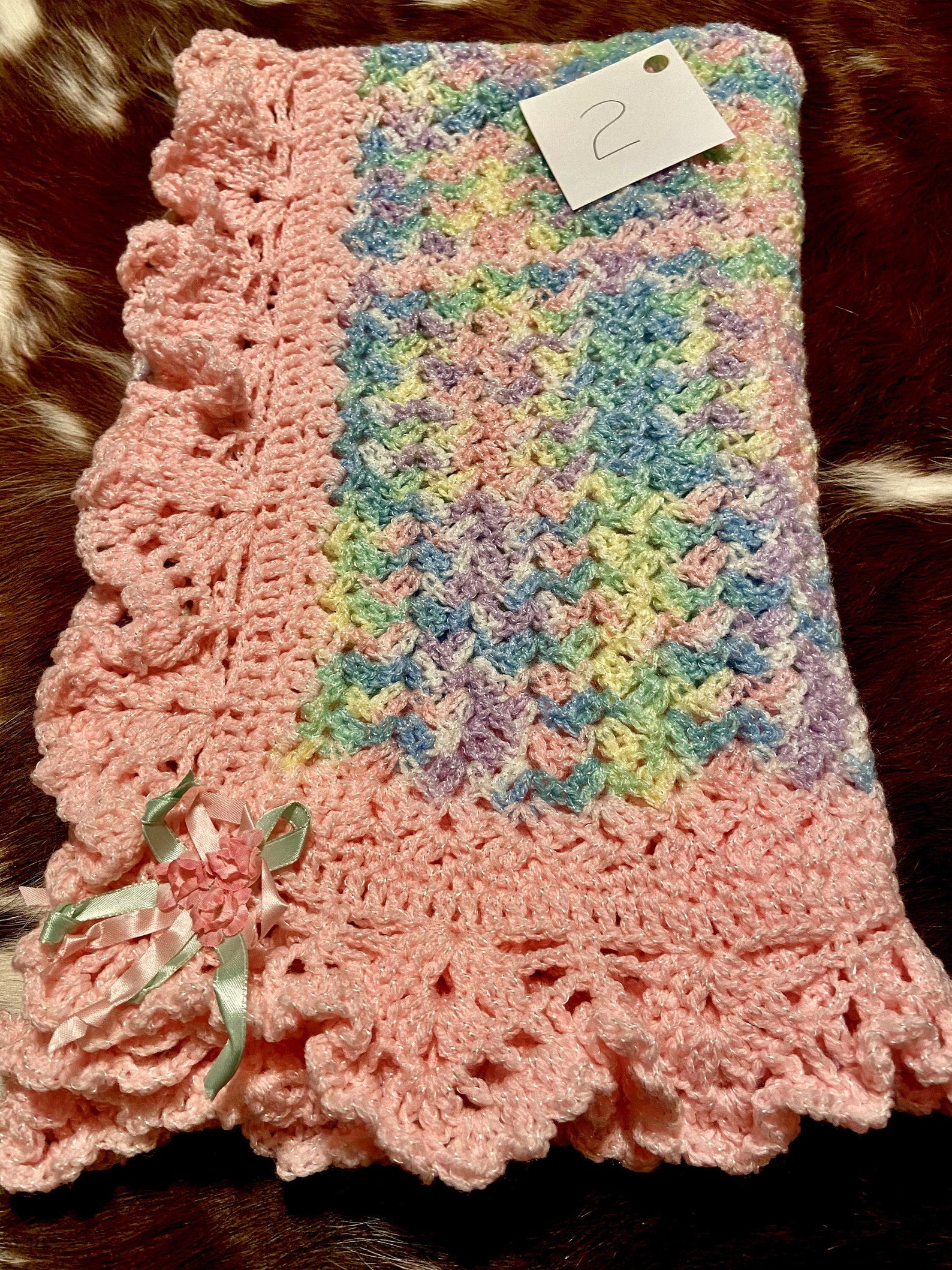 Heirloom Crocheted Baby Blankets Pink Etsy