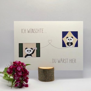 Postkarte "Ich wünschte Du wärst hier" | Pandas