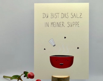 Postkarte "Du bist das Salz in meiner Suppe" | Liebe | Grußkarte