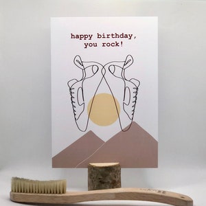 Postkarte "happy birthday, you rock!" | Klettern | Bouldern | Geburtstag | One Line Art
