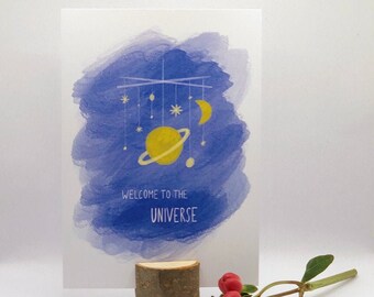 Karte "Welcome to the Universe" | Geburt | Baby