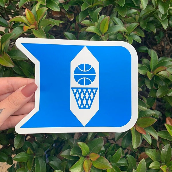 Duke Basketball Vinyl Decal, Blue Devils Basketball Sticker for Car, Window, Bumper, Laptop, Gifts for College Students, Duke Alumni Decor