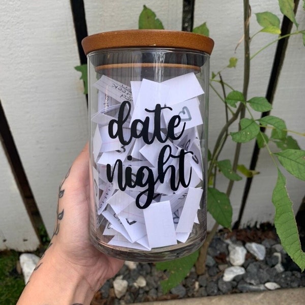 Date Night Jar SVG file, PNG Instant Download, Wedding Sign, Bridal Shower Gifts, Cricut, Silhouette, Digital Cut Files