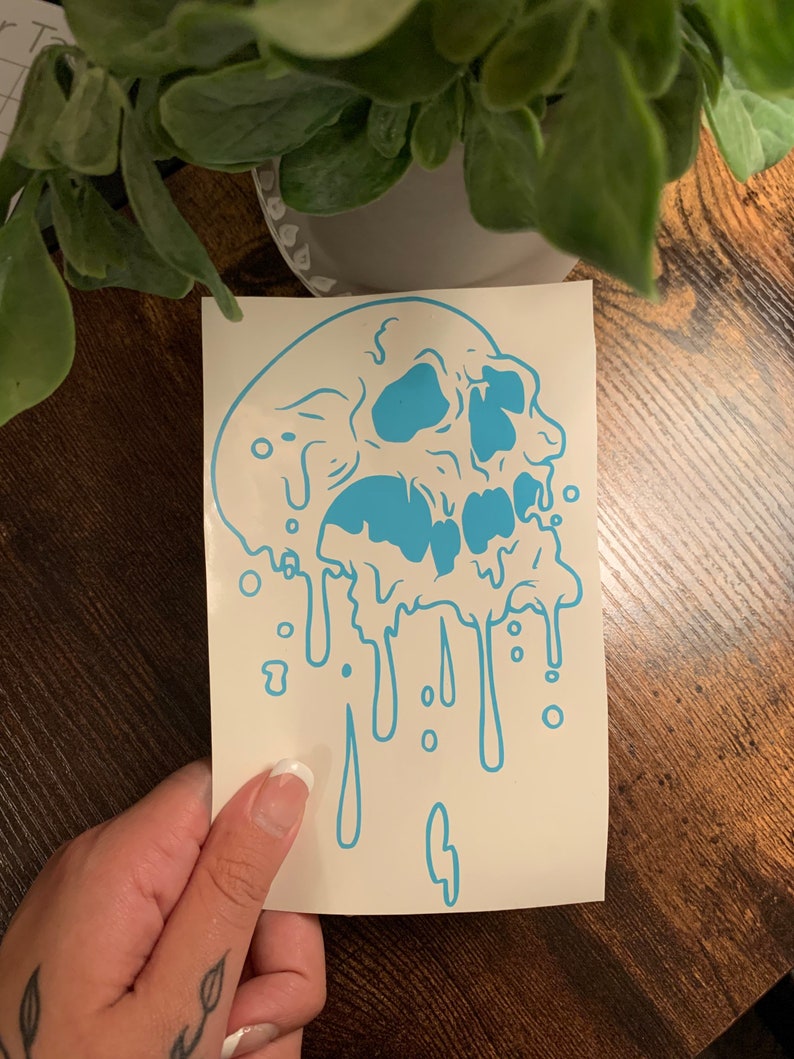 Melting Skull Vinyl Decal Melting Skeleton Car Bumper Decal - Etsy