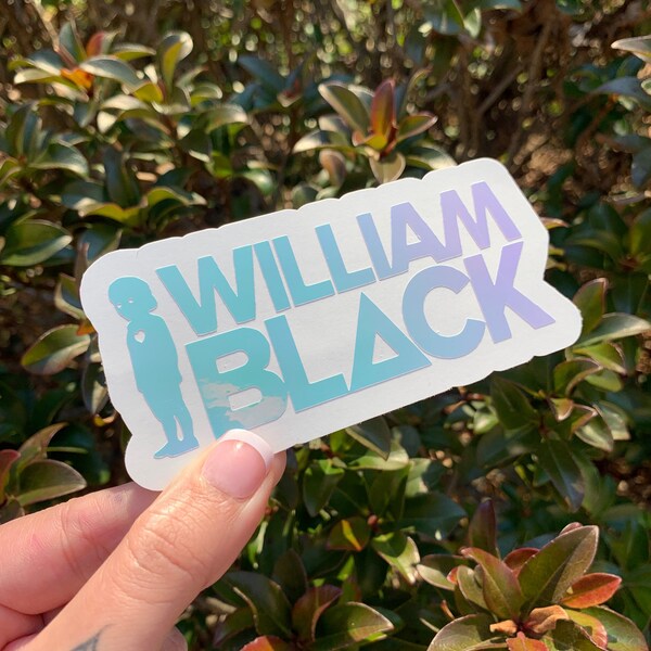 William Black Decal, EDM Vinyl Sticker for Car, Window, Tumbler, Laptop, Bumper, Festival Rave Gifts for Him or Her, Holographic Multicolors