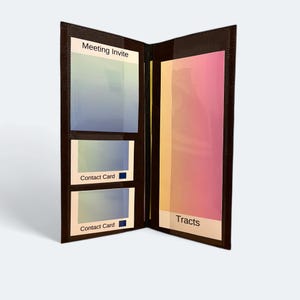 Organizador de folletos con tratados JW, multibolsillos, para ministerio, regalo, bautismo, pionero, de cuero sintético