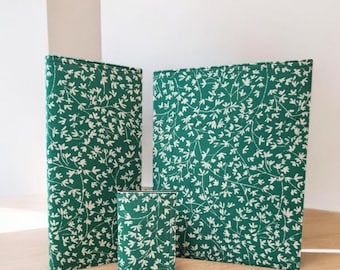 JW Fabric /faux leather magazine brochure tract contact card folder holder pouch gift ministry - green floral design.Gift, baptism, pioneer