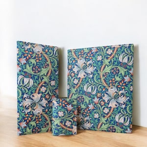William Morris design JW Fabric /faux leather magazine brochure tract contact card folder holder for ministry. Gift, baptism, pioneer