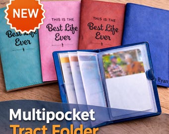 2025 Tract Holder / Faux Leather Wallet for new tracts - JW - Holds around 40 tracts!