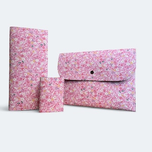JW Fabric / pu leather magazine brochure volantino contatto biglietto da visita cartella custodia regalo ministero - rosa disegno floreale. Regalo, battesimo, pioniere