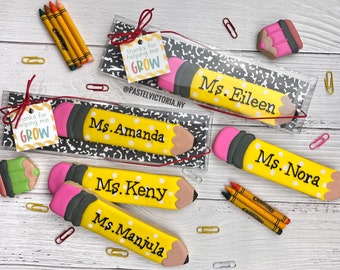 Personalized pencil sugar cookies, school personalized cookies, kinder grande cookies, decorated cookies, graduation cookies, gift cookies