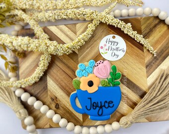 Personalized Mother’s Day Cookies, Mother’s Day Gift, Personalized Floral Cookie Mug, Gift for Mom, Gift for Grandma, Birthday Gift