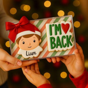 Personalized Elf Boy or Girl Cookie Set with Name, Sets of 2 Cookies, Christmas Cookie Gift, Personalized Elf Gift,Handmade Christmas Cookie