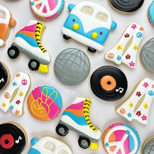 Custom Groovy Retro cookies, Disco ball cookie, Assorted sets of 6-48 cookies, party favors, corporate gifts, birthday party, vintage groovy
