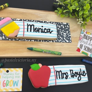 Personalized backpack sugar cookies, school personalized cookies, kinder grande cookies, decorated cookies, graduation cookies, gift cookies