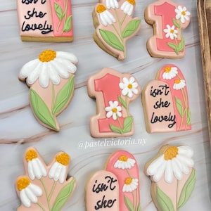 Custom Groovy Daisy cookies, Daisies flower cookies, Daisy birthday party favors, Cookie sets of 6,12,18..,  Daisy groovy retro cookie