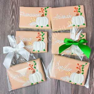 Personalisierte Kürbiskekse, Danksagungskekse, Erntedankgeschenke, Herbstkekse, Erntedankkekse, Zuckerkekse, Set mit 1, 4, 6, 8 ..