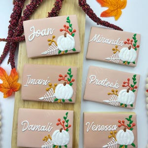 Personalized pumpkin cookies, thanksgiving cookies, Thanksgiving Gifts, fall cookies, Thanksgiving Table Sugar Cookies, Set of 1, 4, 6, 8..