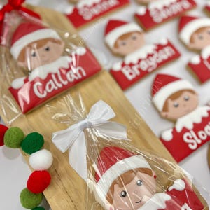 Personalize Elf sugar cookies, Elf Christmas cookies, Christmas gift cookies, holiday cookies, Sets of 1,2,3,4,5,8,12 more..