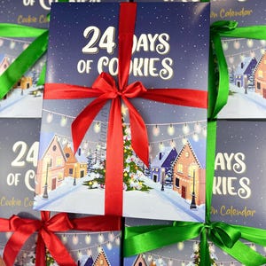 Christmas Cookie Advent Calendar, Christmas Gift, Great Gift Idea for Kids or Adults, 24 or 12-Day Christmas Cookie Advent Calendar
