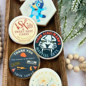 Edible Logo Cookies, Custom Printed on Royal Icing, Corporate & Party Favors, Custom Logo Dessert Cookies, Edible Company Logo, Cookie Sets