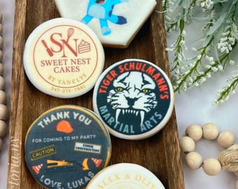 Edible Logo Cookies, Custom Printed on Royal Icing, Corporate & Party Favors, Custom Logo Dessert Cookies, Edible Company Logo, Cookie Sets