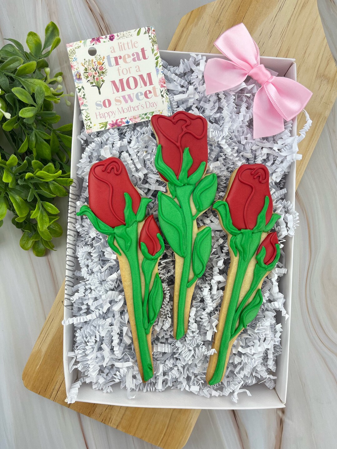The Cookie Rosie Gift Set with Flower bouquet and cookies main image 1