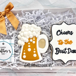 Father’s Day Gift Cookies, Set of 2 Cookies, Best Dad Ever Cookies, Beer Mug cookie, Custom Cookies for Dad, Funny Gift for Father’s Day