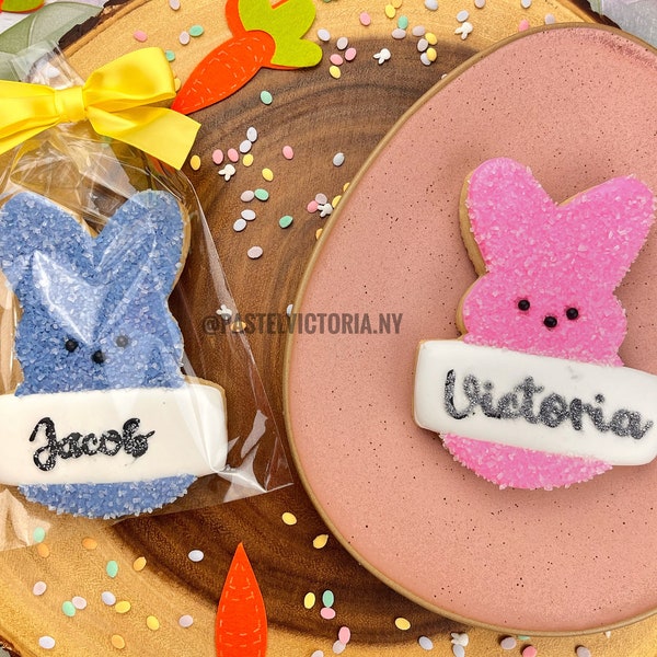 Personalized Easter bunny, custom cookies, Easter basket ideas, favors cookies, Easter basket gift , spring cookies, dessert table