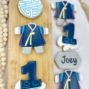 Dohl Korean birthday cookies, Boy Hanbok cookies, Dol 1st Birthday, 100th days party, Set of 6-48 cookies, traditional Dohl cookies,doljanch