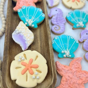 Under the Sea Custom Cookies, Ocean Theme Cookies, Set of 6-48 Cookies, Under the Sea Party Favors, Under the Sea Birthday Cookies