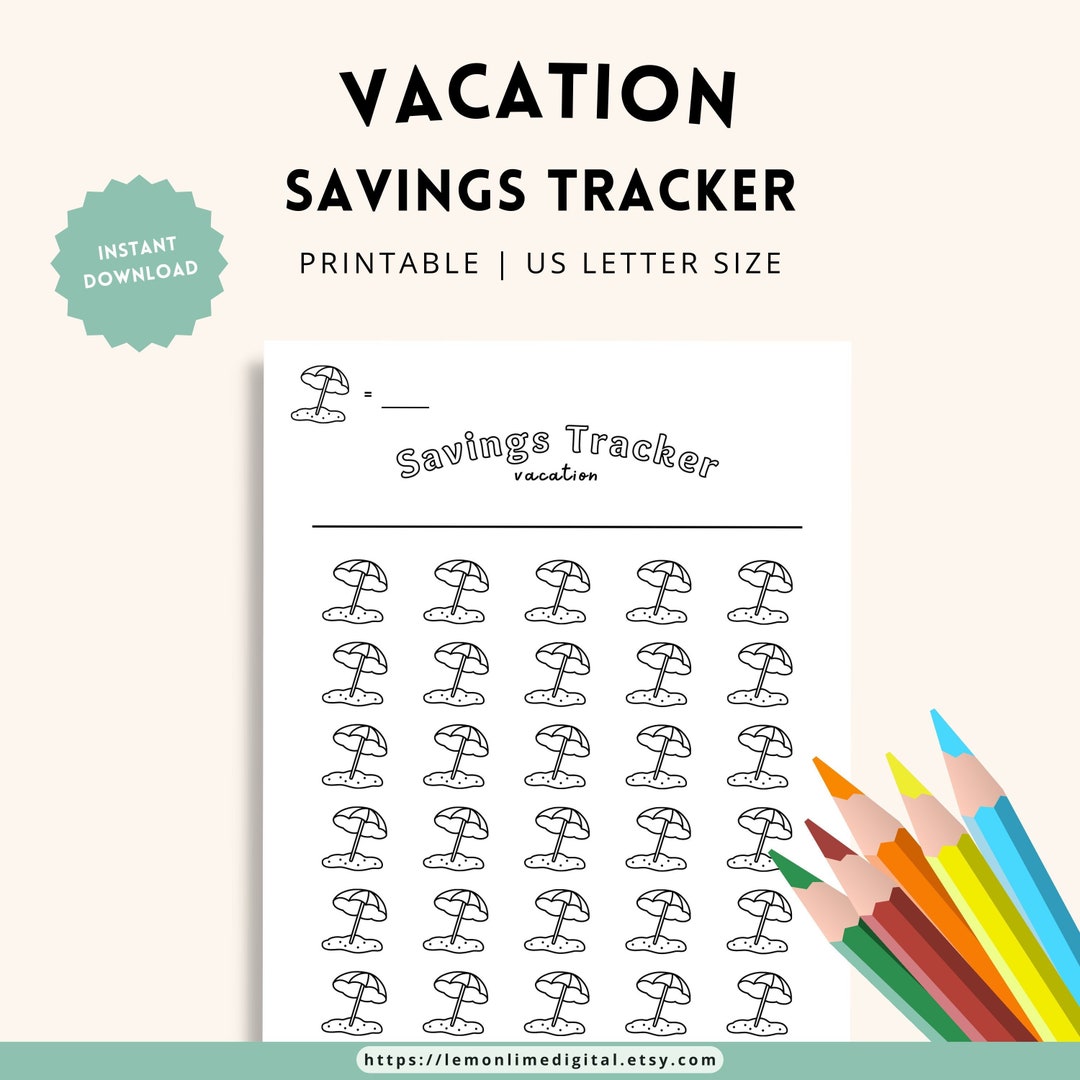 Vacation Savings Tracker Printable - Etsy