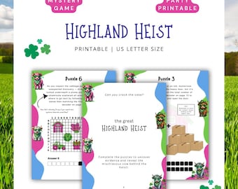 St. Patrick’s Day Mystery Game for Kids Ages 8-12, Birthday Party Games, Kids Puzzles, Printable Party Games, Logic Puzzles