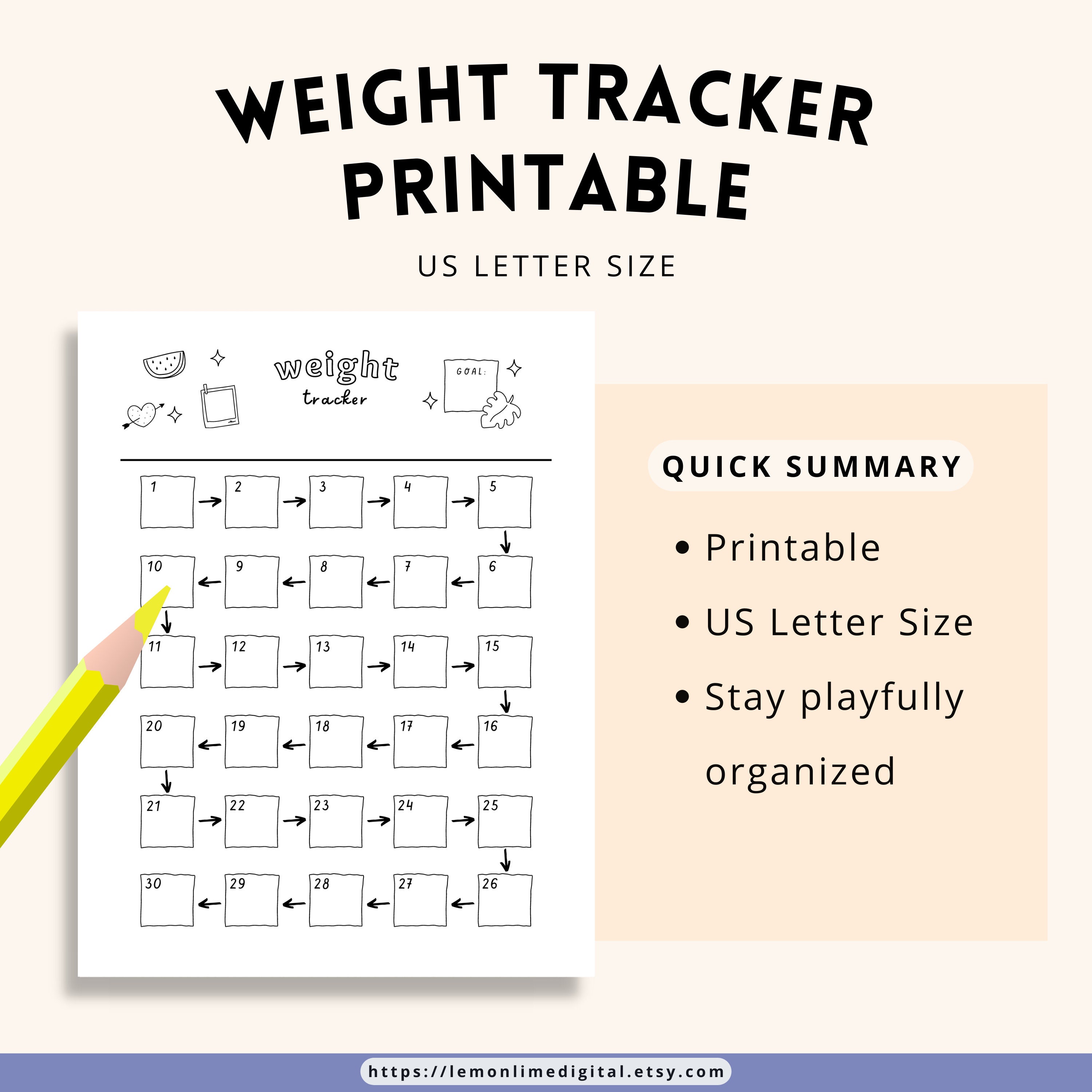 Weight Tracker Printable - Etsy