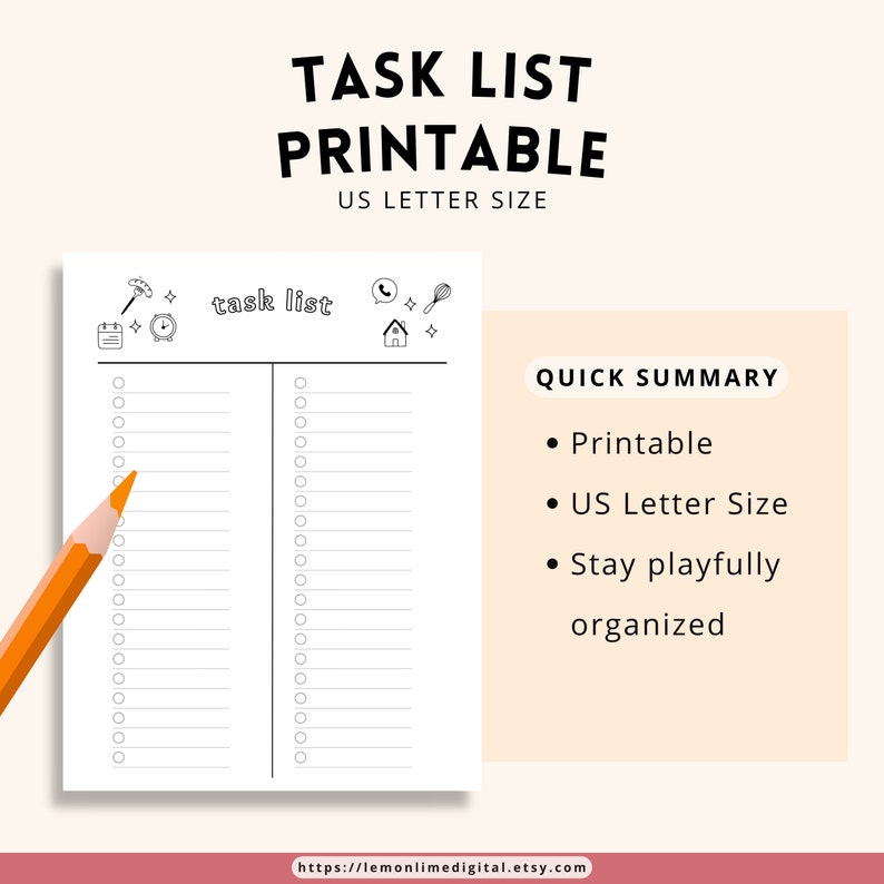 Task List Printable - Etsy