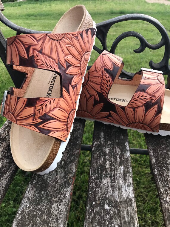 Custom Tooled Leather Birkenstocks Sandals - Etsy Australia