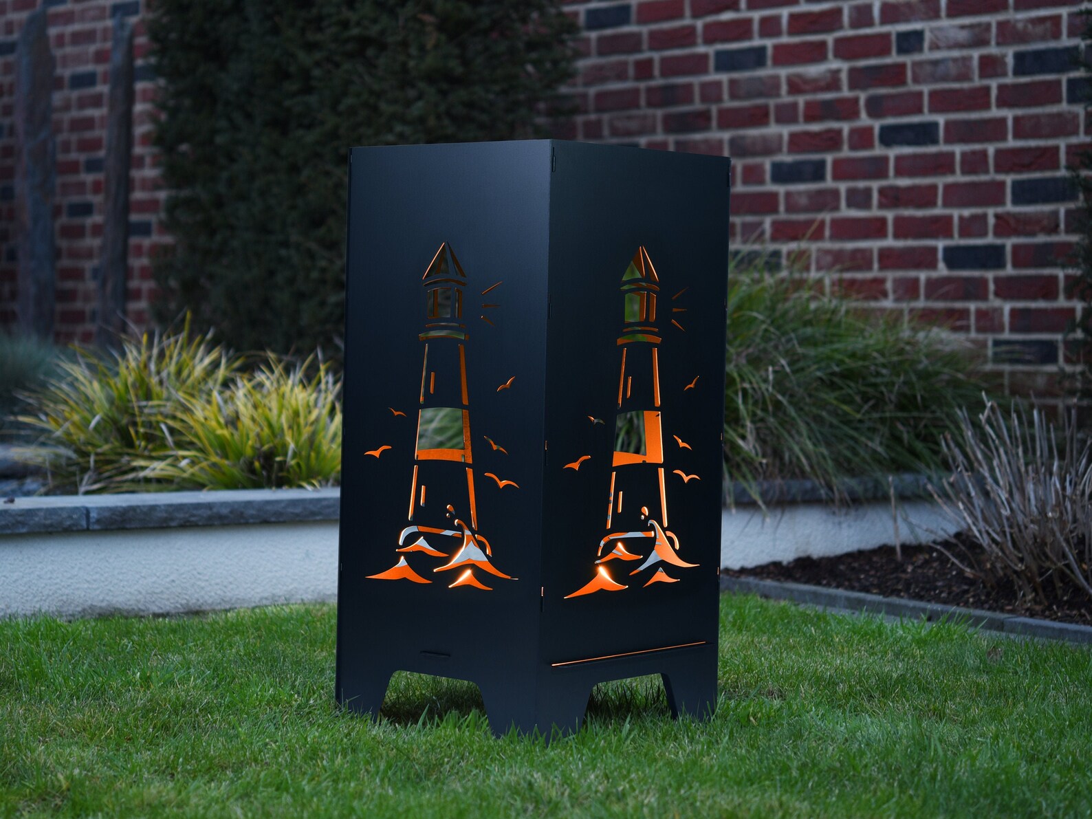 XL Feuertonne mit Leuchtturm Motiv Feuerschale Feuerkorb | Etsy