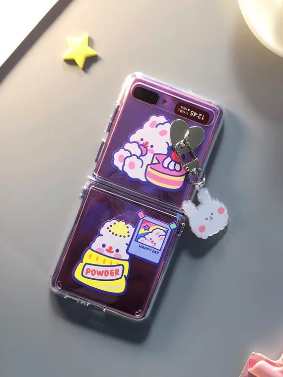 Clear Bunny Print Samsung Galaxy Z Flip 3 Case With Matching Etsy