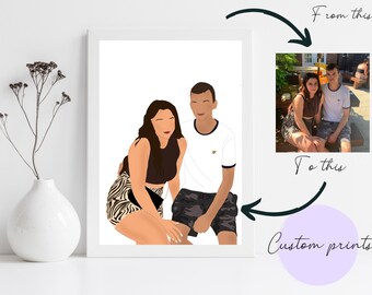 Stampa senza volto, foto personalizzata, illustrazione personalizzata, ritratto personalizzato, illustrazione fotografica,