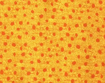 Orange fabric by the yard #20435 orange calico orange dots fabric orange polka dots fabric