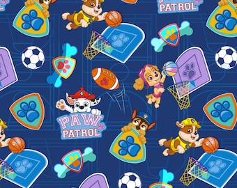 BTY Paw Patrol Sporty Pups Digital Fabric, 100% Cotton