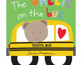 Wheels on the Bus Fabric Book Panel, DIY Soft Book,  100% Cotton, Material for Quilting and Sewing