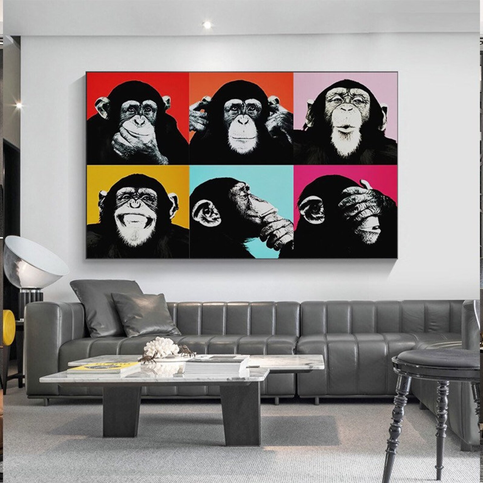 Printable Ape Gorilla Painting Wall Decor Digital Download Etsy